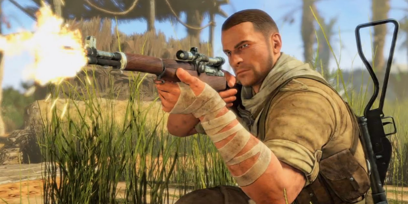 Giao diện ngắm bắn hiển thị độ lệch đạn do gió và khoảng cách